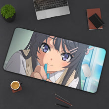 Load image into Gallery viewer, Sakurajima Mai Mouse Pad (Desk Mat) On Desk

