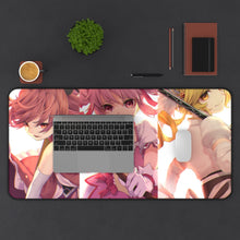 Load image into Gallery viewer, Puella Magi Madoka Magica Homura Akemi, Madoka Kaname, Sayaka Miki, Mami Tomoe Mouse Pad (Desk Mat) With Laptop
