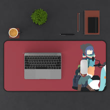 Load image into Gallery viewer, Laid-Back Camp by Mouse Pad (Desk Mat) With Laptop
