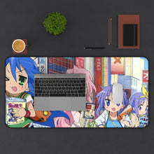 Load image into Gallery viewer, Lucky Star Konata Izumi, Kagami Hiiragi, Tsukasa Hiiragi, Miyuki Takara Mouse Pad (Desk Mat) With Laptop

