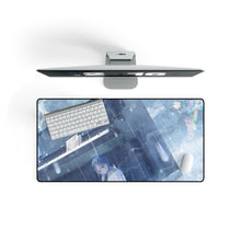 Load image into Gallery viewer, Anime girl hiding under a piano in the rain Mouse Pad (Desk Mat) On Desk
