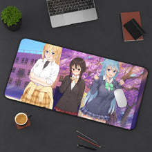 Load image into Gallery viewer, Konosuba // Darkness, Megumin &amp; Aqua Mouse Pad (Desk Mat) On Desk
