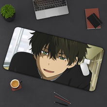 Load image into Gallery viewer, Hōtarō Oreki Hard Smile Mouse Pad (Desk Mat) On Desk
