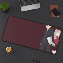 Load image into Gallery viewer, Yū Otosaka and Nao Tomori Together Minimalist Mouse Pad (Desk Mat) On Desk
