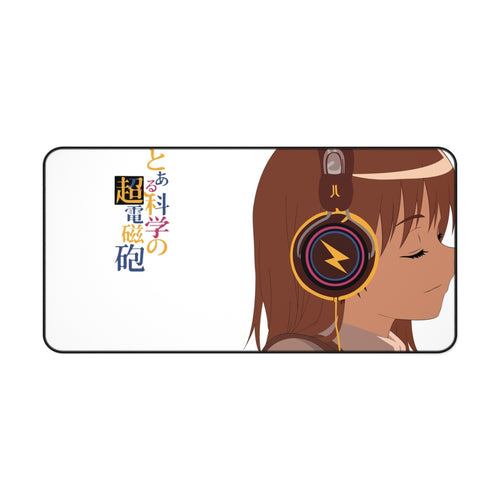 Mikoto Misaka with Headphones on Mouse Pad (Desk Mat)