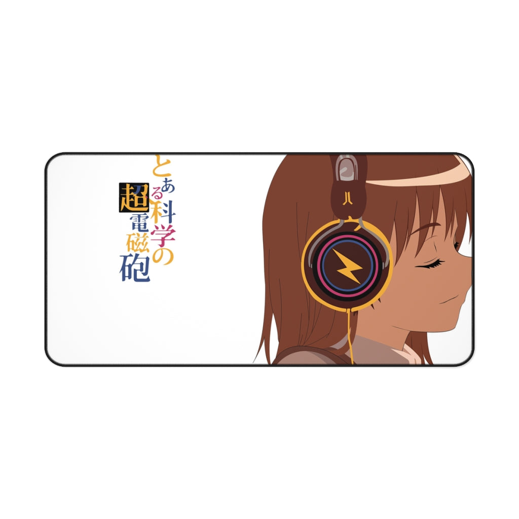 Mikoto Misaka with Headphones on Mouse Pad (Desk Mat)