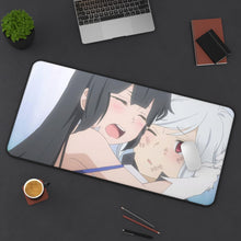 Load image into Gallery viewer, Bell and Hestia Mouse Pad (Desk Mat) On Desk
