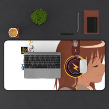 Load image into Gallery viewer, Mikoto Misaka with Headphones on Mouse Pad (Desk Mat) With Laptop
