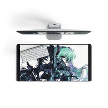 Load image into Gallery viewer, Black Rock Shooter and Hatsune Miku Mouse Pad (Desk Mat) On Desk
