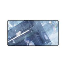 Load image into Gallery viewer, Anime girl hiding under a piano in the rain Mouse Pad (Desk Mat)
