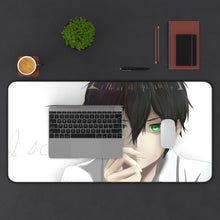 Load image into Gallery viewer, Hōtarō Oreki Face Mouse Pad (Desk Mat) With Laptop
