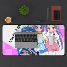 Load image into Gallery viewer, Lucky Star Konata Izumi, Kagami Hiiragi, Tsukasa Hiiragi Mouse Pad (Desk Mat) With Laptop
