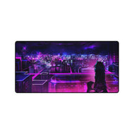 Night, City, Anime, Scenery, Buildings, Mouse Pad (Desk Mat)