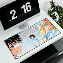 Load image into Gallery viewer, Nisekoi Chitoge Kirisaki, Kosaki Onodera Mouse Pad (Desk Mat) With Laptop
