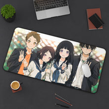 Load image into Gallery viewer, Hyouka Eru Chitanda, Satoshi Fukube, Mayaka Ibara Mouse Pad (Desk Mat) On Desk
