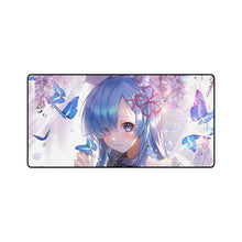Load image into Gallery viewer, Anime, Girl, Butterfly, Rem, Maid, Long Hair, Re:Zero, Mouse Pad (Desk Mat)
