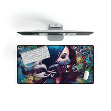 Load image into Gallery viewer, Cyberpunk, Girl, Gas Mask, Smoke, Artistic, Mouse Pad (Desk Mat)
