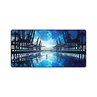 Night view at the port Mouse Pad (Desk Mat)