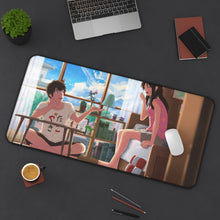 Load image into Gallery viewer, Taki and Mitsuha (Your Name) Mouse Pad (Desk Mat) On Desk
