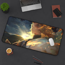 Load image into Gallery viewer, Kyojuro Rengoku Mouse Pad (Desk Mat) On Desk
