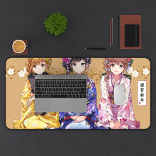 Load image into Gallery viewer, Masamune-kun&#39;s Revenge Aki Adagaki, Neko Fujinomiya, Yoshino Koiwai Mouse Pad (Desk Mat) With Laptop
