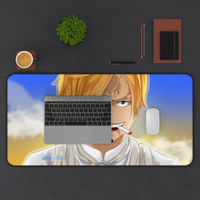 Load image into Gallery viewer, Sanji (One Piece) Mouse Pad (Desk Mat) With Laptop
