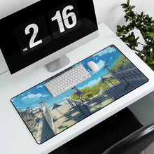 Load image into Gallery viewer, Girl on the stairs with a cat Mouse Pad (Desk Mat) With Laptop
