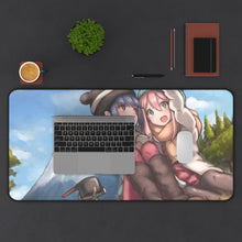 Load image into Gallery viewer, Laid-Back Camp by Mouse Pad (Desk Mat) With Laptop
