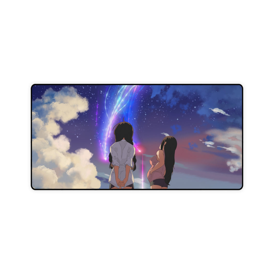 Two girls looking at a sky. Mouse Pad (Desk Mat)