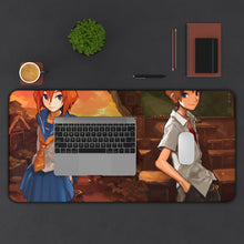 Load image into Gallery viewer, Rena and Keichi Mouse Pad (Desk Mat) With Laptop
