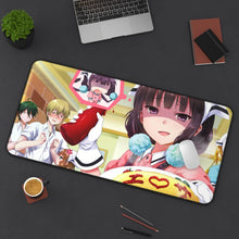 Load image into Gallery viewer, Blend S Maika Sakuranomiya, Kaho Hinata, Mafuyu Hoshikawa, Dino, Kouyou Akizuki Mouse Pad (Desk Mat) On Desk
