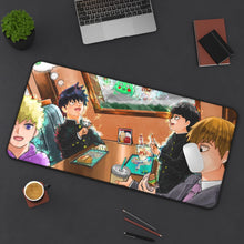Load image into Gallery viewer, Mob Psycho 100 Arataka Reigen, Shigeo Kageyama, Ekubo, Ritsu Kageyama, Teruki Hanazawa Mouse Pad (Desk Mat) On Desk
