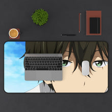 Load image into Gallery viewer, Hōtarō Oreki  Face Mouse Pad (Desk Mat) With Laptop
