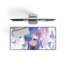 Load image into Gallery viewer, Anime, Girl, Butterfly, Rem, Maid, Long Hair, Re:Zero, Mouse Pad (Desk Mat)
