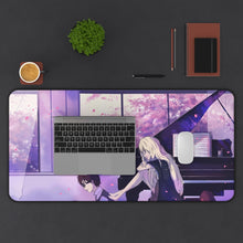 Load image into Gallery viewer, Kousei Arima and Kaori Miyazono Mouse Pad (Desk Mat) With Laptop
