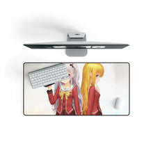 Load image into Gallery viewer, Nao Tomori and Yusa Nishimori holding hands Mouse Pad (Desk Mat) On Desk
