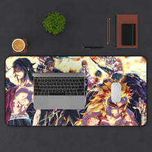 Load image into Gallery viewer, Tengen Uzui Kyojuro Rengoku and Obanai Iguro Mouse Pad (Desk Mat) With Laptop
