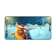 Pikachu in Santa's hat Mouse Pad (Desk Mat)