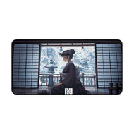 Horned anime girl in a Kimono Mouse Pad (Desk Mat)