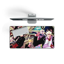 Load image into Gallery viewer, Blue Exorcist Rin Okumura, Yukio Okumura, Kuro, Shiemi Moriyama Mouse Pad (Desk Mat) On Desk
