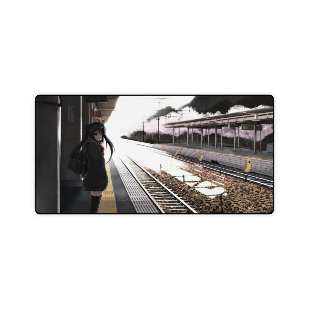 Chilly Morning at the Station Mouse Pad (Desk Mat)