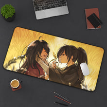 Load image into Gallery viewer, Hyakkimaru and Mio Mouse Pad (Desk Mat) On Desk
