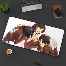 Load image into Gallery viewer, Eren Jäger,Mikasa Ackerman and Carla Yeager Mouse Pad (Desk Mat) On Desk
