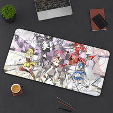 Load image into Gallery viewer, Puella Magi Madoka Magica Homura Akemi, Madoka Kaname, Sayaka Miki, Mami Tomoe, Kyuubey Mouse Pad (Desk Mat) On Desk
