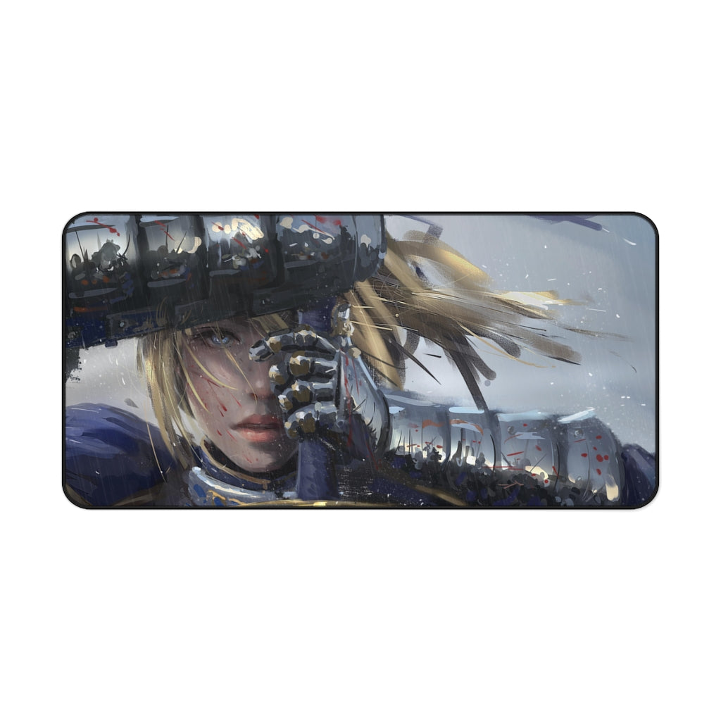 Saber, Fate, Blonde, Blue Eyes and Fantasy Mouse Pad (Desk Mat)