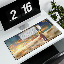Load image into Gallery viewer, Child Looking Into The Sunset Mouse Pad (Desk Mat) With Laptop
