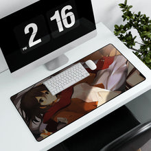 Load image into Gallery viewer, Mikasa Ackerman Mouse Pad (Desk Mat) With Laptop
