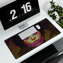 Load image into Gallery viewer, Woman with Gold Stitches on her Face Mouse Pad (Desk Mat) With Laptop
