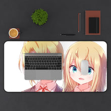 Load image into Gallery viewer, Trapped in a Dating Sim: The World of Otome Games Is Tough for Mobs Mouse Pad (Desk Mat) With Laptop
