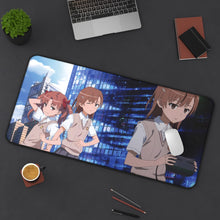 Load image into Gallery viewer, A Certain Scientific Railgun Mikoto Misaka, Kuroko Shirai Mouse Pad (Desk Mat) On Desk
